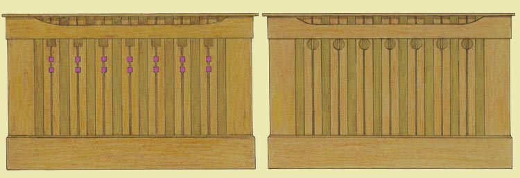 drawing of a "Glasgow" style radiator cover/cabinet